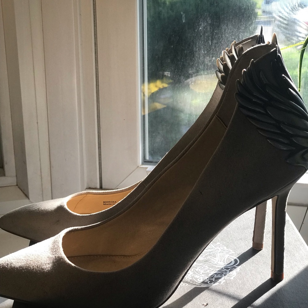 Katy Perry grey suede embellished sexy heel 8.5